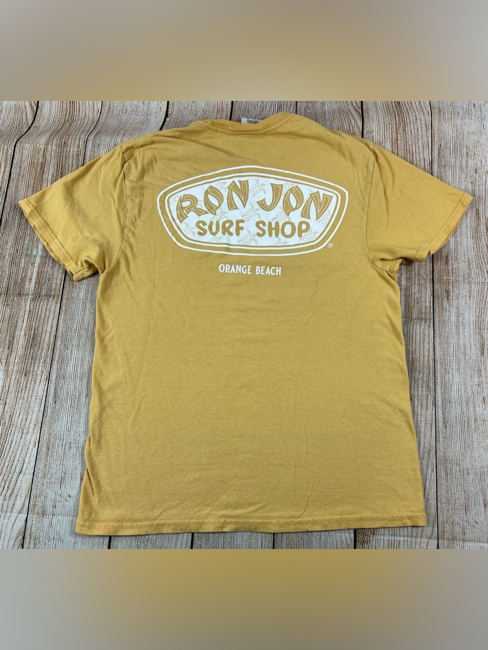 Run Jon Surf Shop Orange Beach Port & Company Yellow T Shirt Size Small